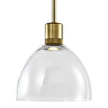 ZEEV Lighting P11701-LED-AGB-G12 - Zigrina Glass Dome LED Pendant with Knurl Ring Aged Brass