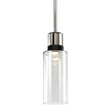 ZEEV Lighting P11703-LED-PN-K-SBB-G14 - Zigrina 12" Glass Drum LED Pendant in Nickel and Black Knurled Ring