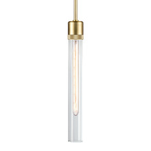ZEEV Lighting P11705-E26-AGB-G2 - Zigrina 18" Clear Glass E26 Pendant with Knurled Ring Aged Brass