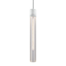 ZEEV Lighting P11706-E26-MW-G4 - Zigrina 18" Fluted Glass E26 Pendant with Knurled Ring Matte White