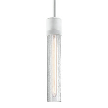 ZEEV Lighting P11706-E26-MW-G5 - Zigrina 12" Crackled Glass E26 Pendant with Knurled Ring Matte White