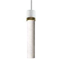 ZEEV Lighting P11706-E26-MW-K-AGB-G9 - Zigrina 12" Alabaster E26 Pendant in White with Knurled Ring in Brass