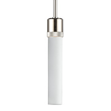 ZEEV Lighting P11707-E26-PN-G7 - Zigrina 12" White Glass E26 Pendant with Knurled Ring Polished Nickel