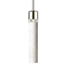 ZEEV Lighting P11707-E26-PN-G9 - Zigrina 12" Alabaster E26 Pendant with Knurled Ring Polished Nickel