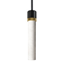 ZEEV Lighting P11708-E26-SBB-K-AGB-G9 - Zigrina 12" Alabaster E26 Pendant in Black with Knurled Ring in Brass