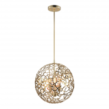 ZEEV Lighting P30038-3-SG - Helios 14" 3-Light, Organic Globe Pendant in Satin Gold