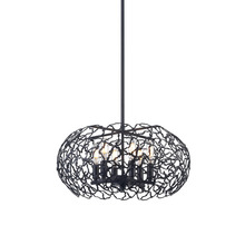 ZEEV Lighting P30039-6-MBK - Helios 18" 6-Light, Organic Oval Pendant in Matte Black
