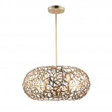 ZEEV Lighting P30039-6-SG - Helios 18" 6-Light, Organic Oval Pendant in Satin Gold