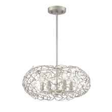 ZEEV Lighting P30039-6-SN - Helios 18" 6-Light, Organic Oval Pendant in Satin Nickel