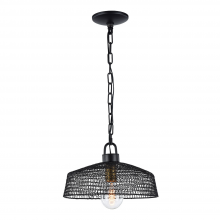 ZEEV Lighting P30066-1-DBZ - Urban 13" Chain Link Metal Shade Pendant in Dark Bronze