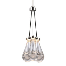 ZEEV Lighting PC10911-LED-3-PN - Vaso 11" Water Drop LED 3-Light Cluster Multi-Pendant in Polished Nickel