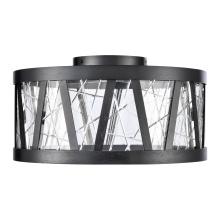 ZEEV Lighting SF11518-LED-SBB - Lucus 15" LED Crystal Drum Semi-Flush in Satin Brushed Black