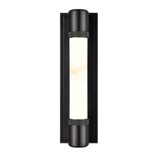 ZEEV Lighting WS11724-LED-1-SBB-G9 - Zigrina 18" Alabaster LED Wall Sconce with Knurled Rings Black