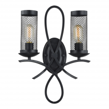 ZEEV Lighting WS70013-2-RCBK - Kenosha 2-Light Rustic Iron Wall Sconce In Black