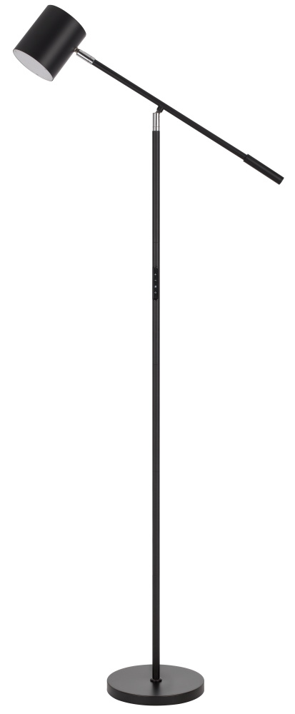 Racine 12W Integrated LED adjustable floor lamp with dimmer control