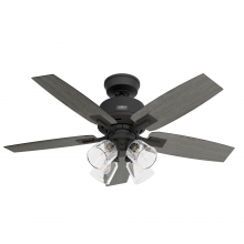 Hunter 52425 - Hunter 44 in Gatlinburg HunterExpress Matte Black Ceiling Fan with LED Light Kit and Handheld Remote
