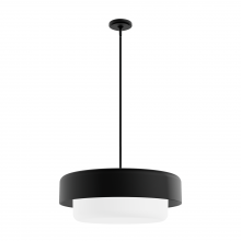 Hunter 19275 - Hunter Station Natural Black Iron with Frosted Cased White Glass 4 LT Pendant Ceiling LT Fixture
