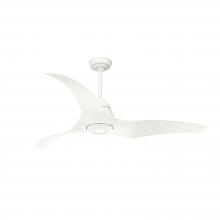 Hunter 52439 - Hunter 60 inch Arwen ENERGY STAR® Matte White Damp Rated Ceiling Fan with LED Lt Kit