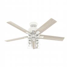 Hunter 52312 - Hunter 52 inch Techne Wi-Fi HunterExpress Matte White Ceiling Fan with LED Lt Kit