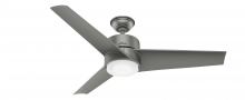 Hunter 59472 - Hunter 54 in Havoc Matte Silver WeatherMax Indoor / Outdoor Ceiling Fan with LED Lt Kit