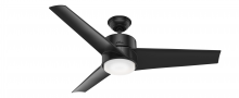 Hunter 59471 - Hunter 54 inch Havoc Matte Black WeatherMax Indoor / Outdoor Ceiling Fan with LED Lt Kit