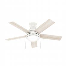 Hunter 51448 - Hunter 44 inch Aren Fresh White Low Profile Ceiling Fan with LED Light Kit and Pull Chain