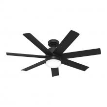 Hunter 51535 - Hunter 52 inch Brazos ENERGY STAR® Matte Black Damp Rated Ceiling Fan with LED Lt Kit
