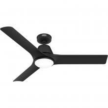 Hunter 52927 - Hunter 52 inch Aeronaut Wi-Fi ENERGY STAR® Matte Black Damp Rated Ceiling Fan