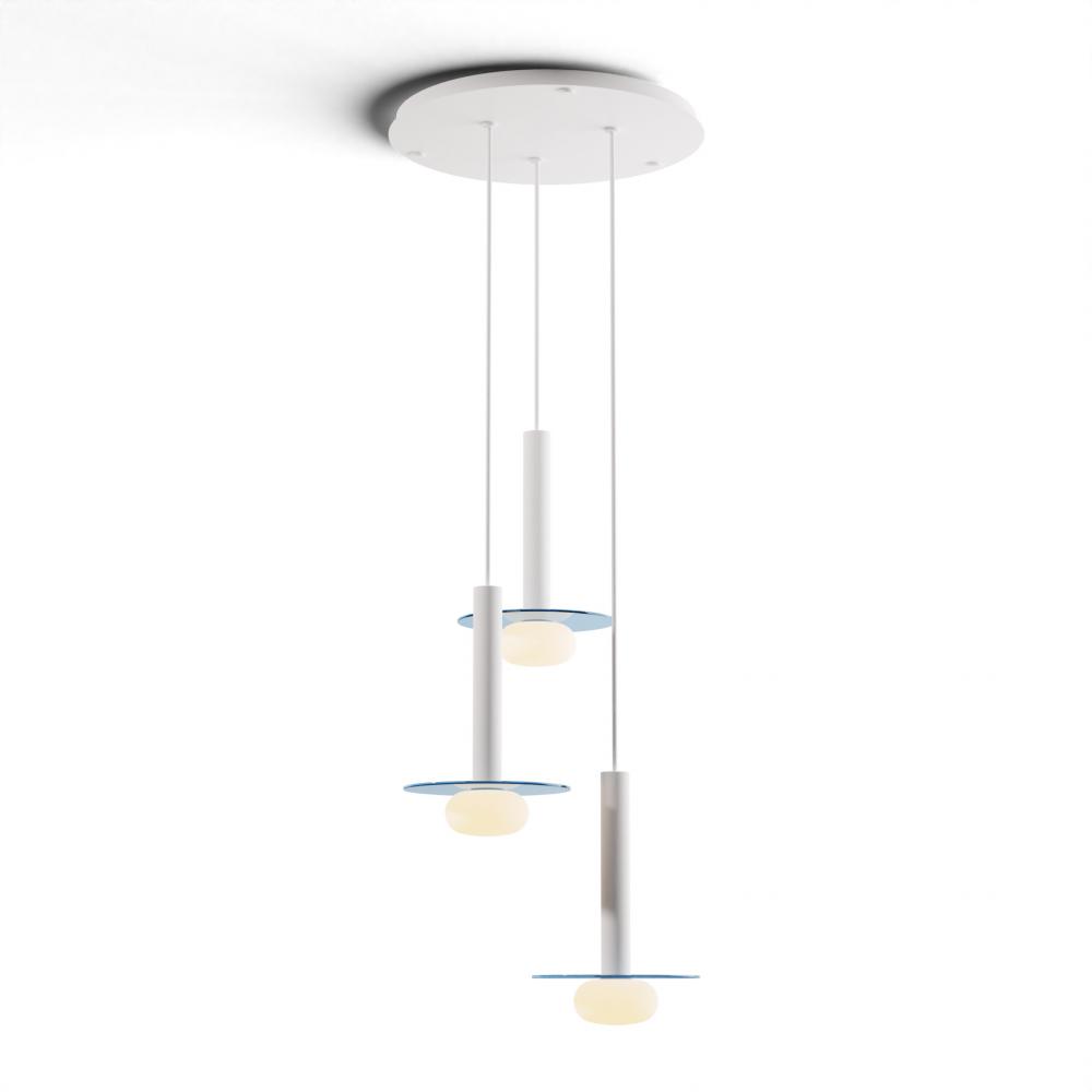 Combi Pendant 12" Circular 3 Combo Matte White with Matte White Canopy