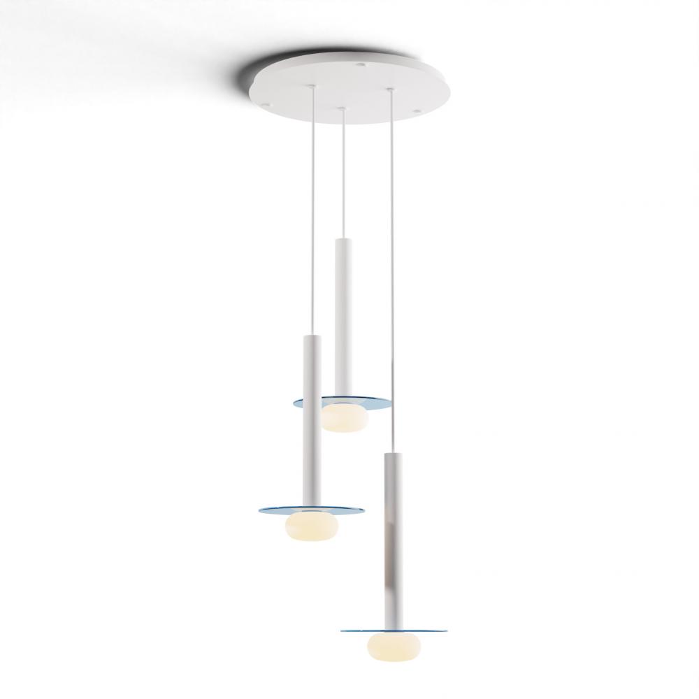 Combi Pendant 16" Circular 3 Combo Matte White with Matte White Canopy