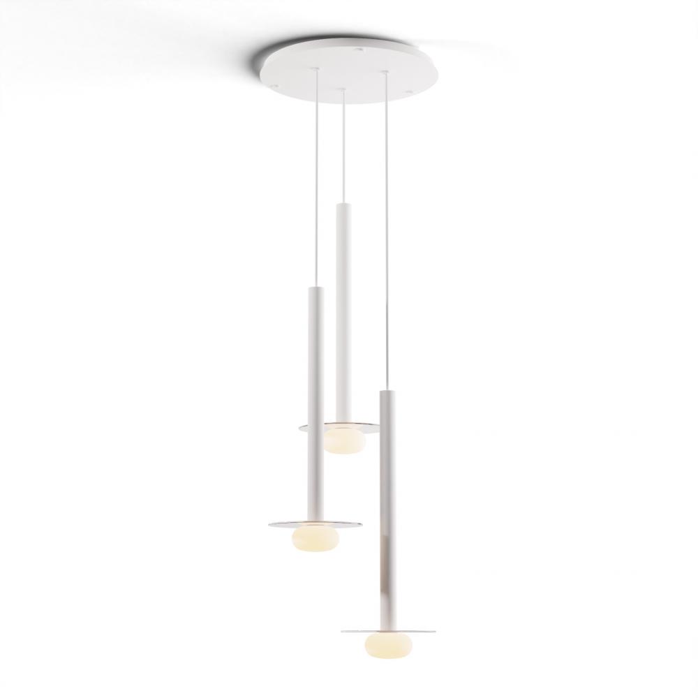 Combi Pendant 24" Circular 3 Combo Matte White with Matte White Canopy
