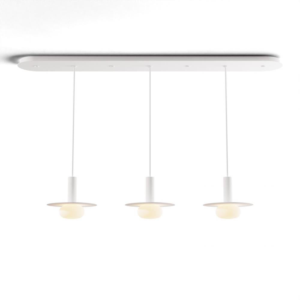 Combi Pendant 6" Linear 3 Combo Matte White with Matte White Canopy