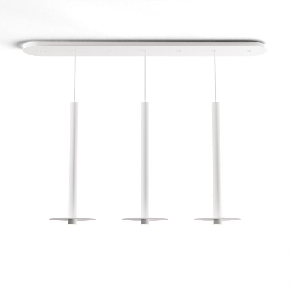 Combi Pendant 24" Linear 3 Combo Matte White with Matte White Canopy
