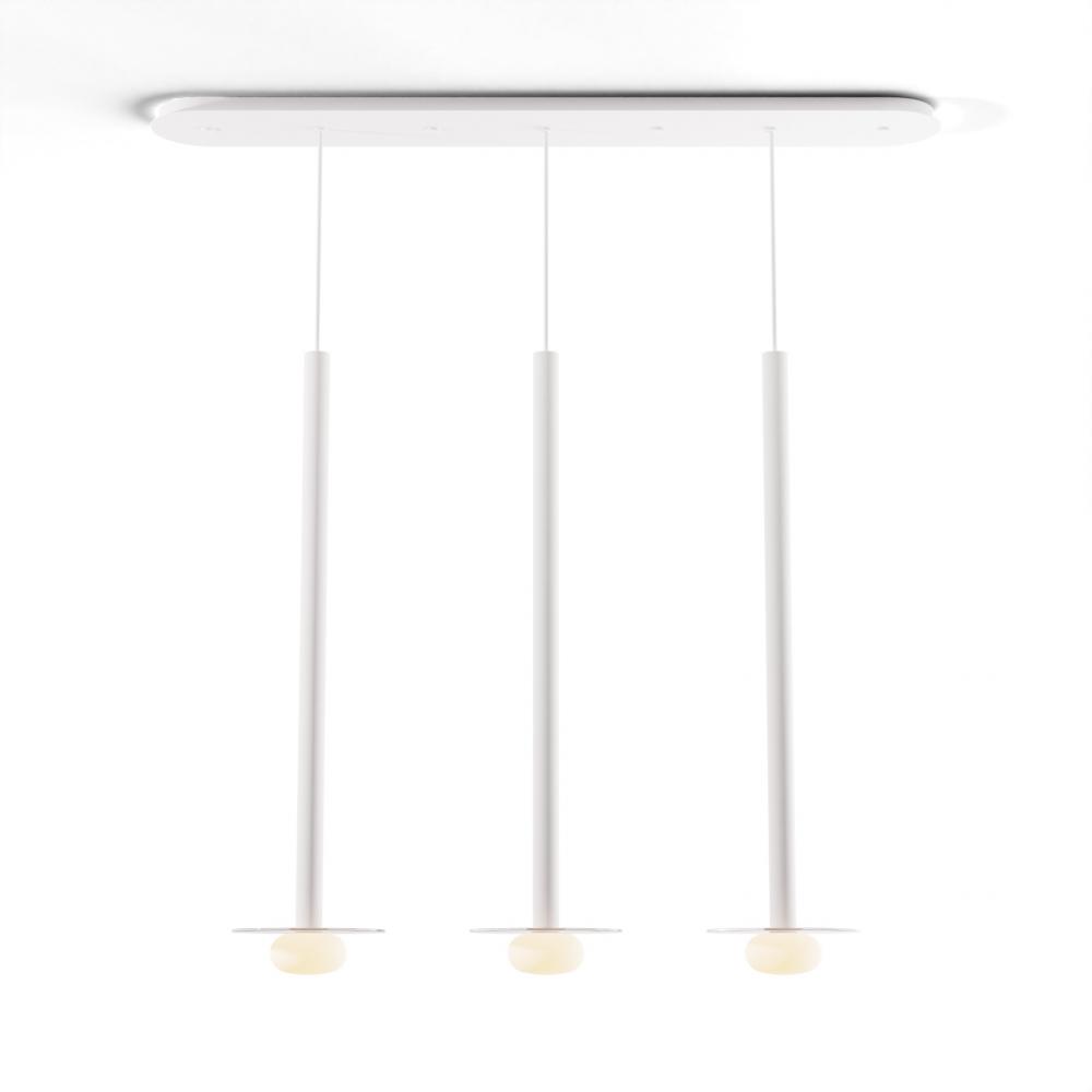 Combi Pendant 36" Linear 3 Combo Matte White with Matte White Canopy