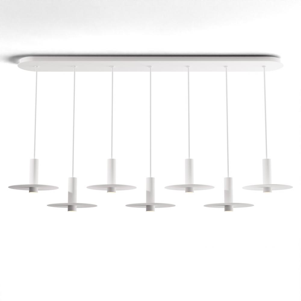 Combi Pendant 6" Linear 7 Combo Matte White with Matte White Canopy