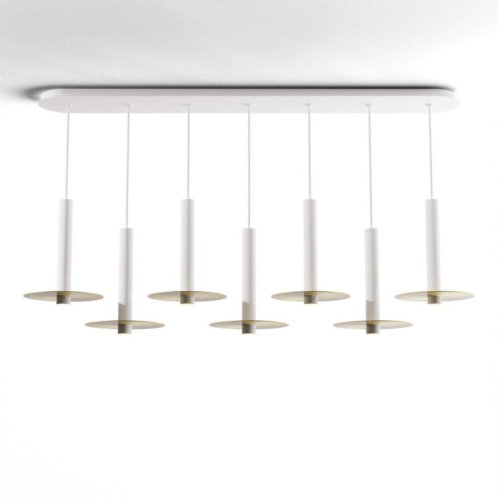 Combi Pendant 12" Linear 7 Combo Matte White with Matte White Canopy