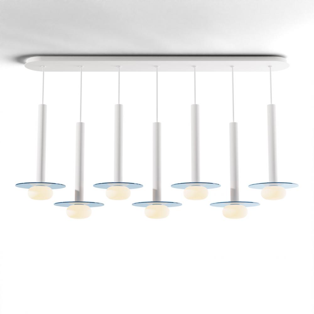 Combi Pendant 16" Linear 7 Combo Matte White with Matte White Canopy