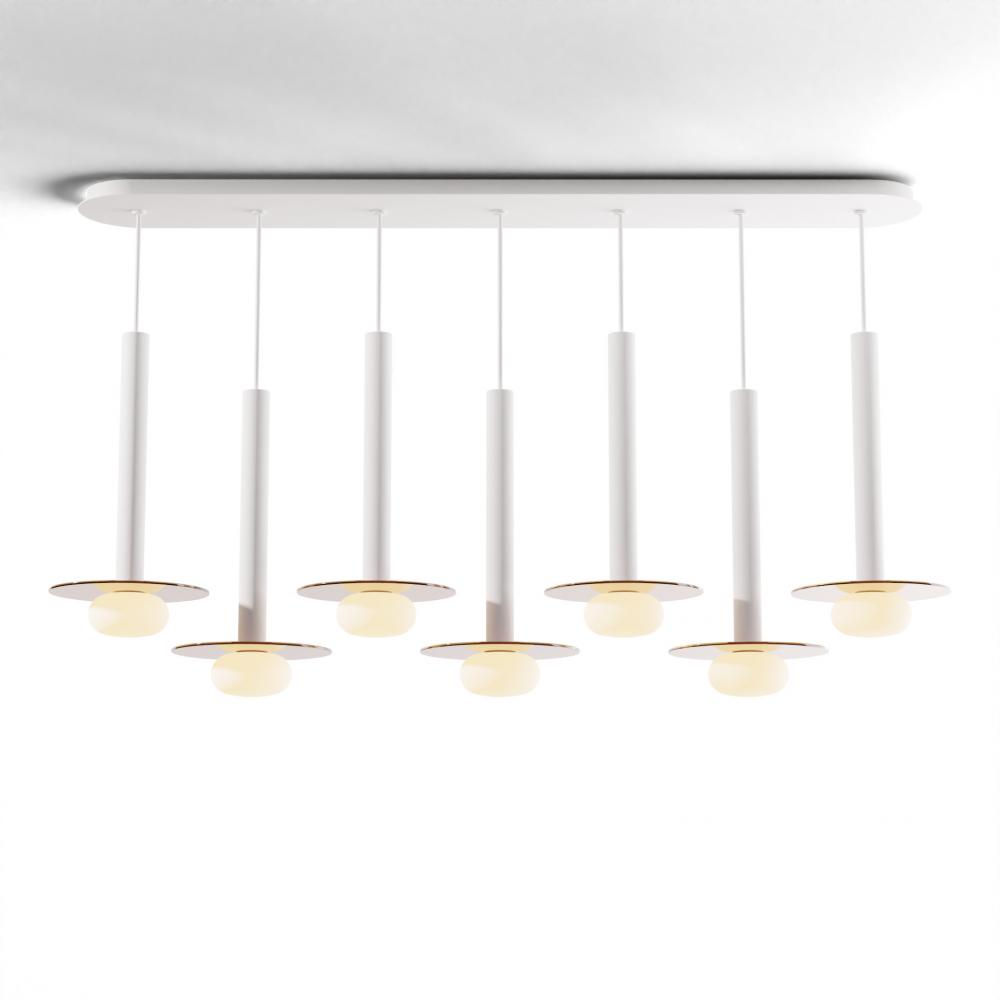 Combi Pendant 16" Linear 7 Combo Matte White with Matte White Canopy