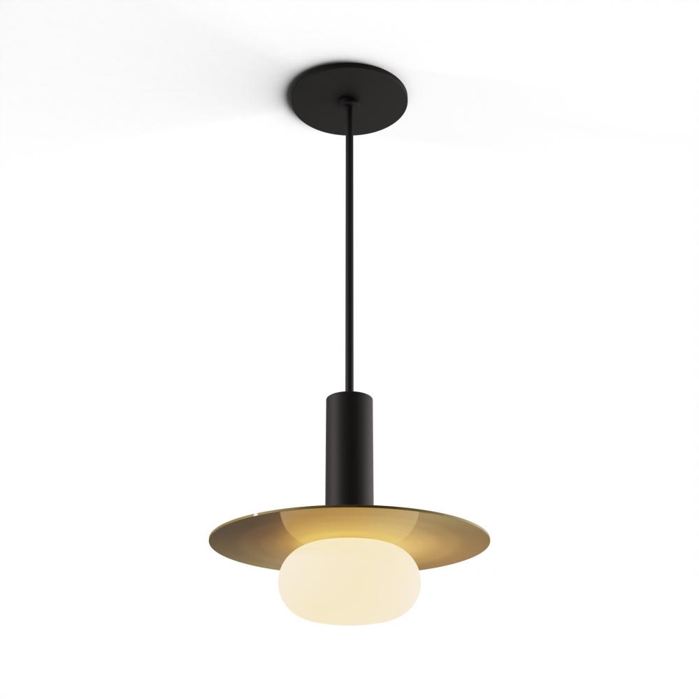 Combi Pendant 6" Single Unit Matte Black with Matte Black Canopy