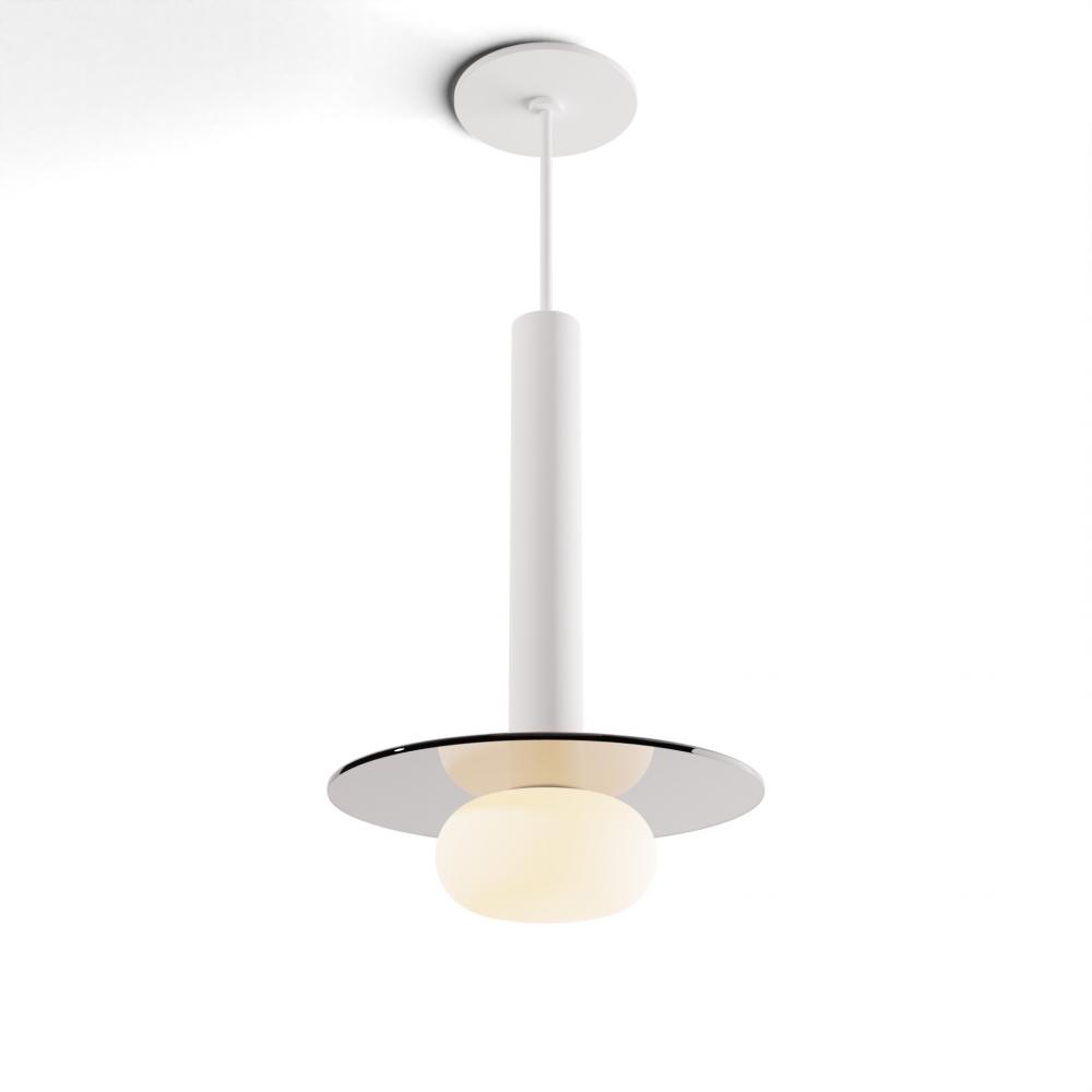 Combi Pendant 12" Single Unit Matte White with Matte White Canopy