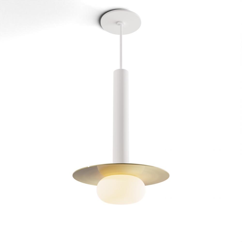 Combi Pendant 12" Single Unit Matte White with Matte White Canopy