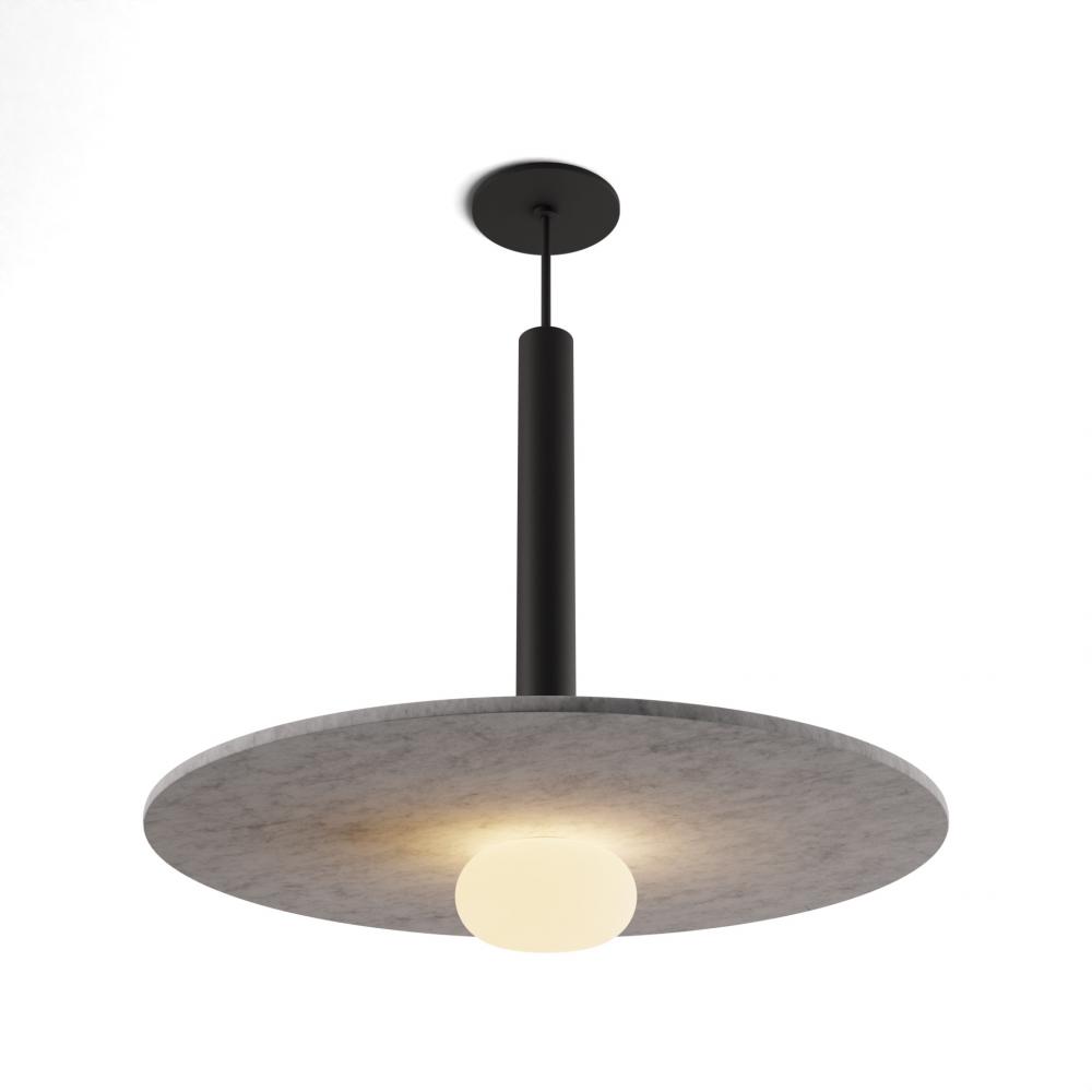 Combi Pendant 16" Single Unit Matte Black with Matte Black Canopy