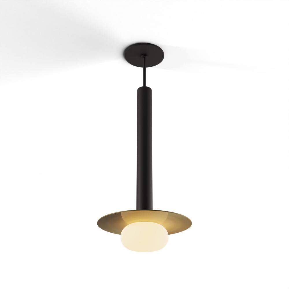 Combi Pendant 16" Single Unit Matte Black with Matte Black Canopy