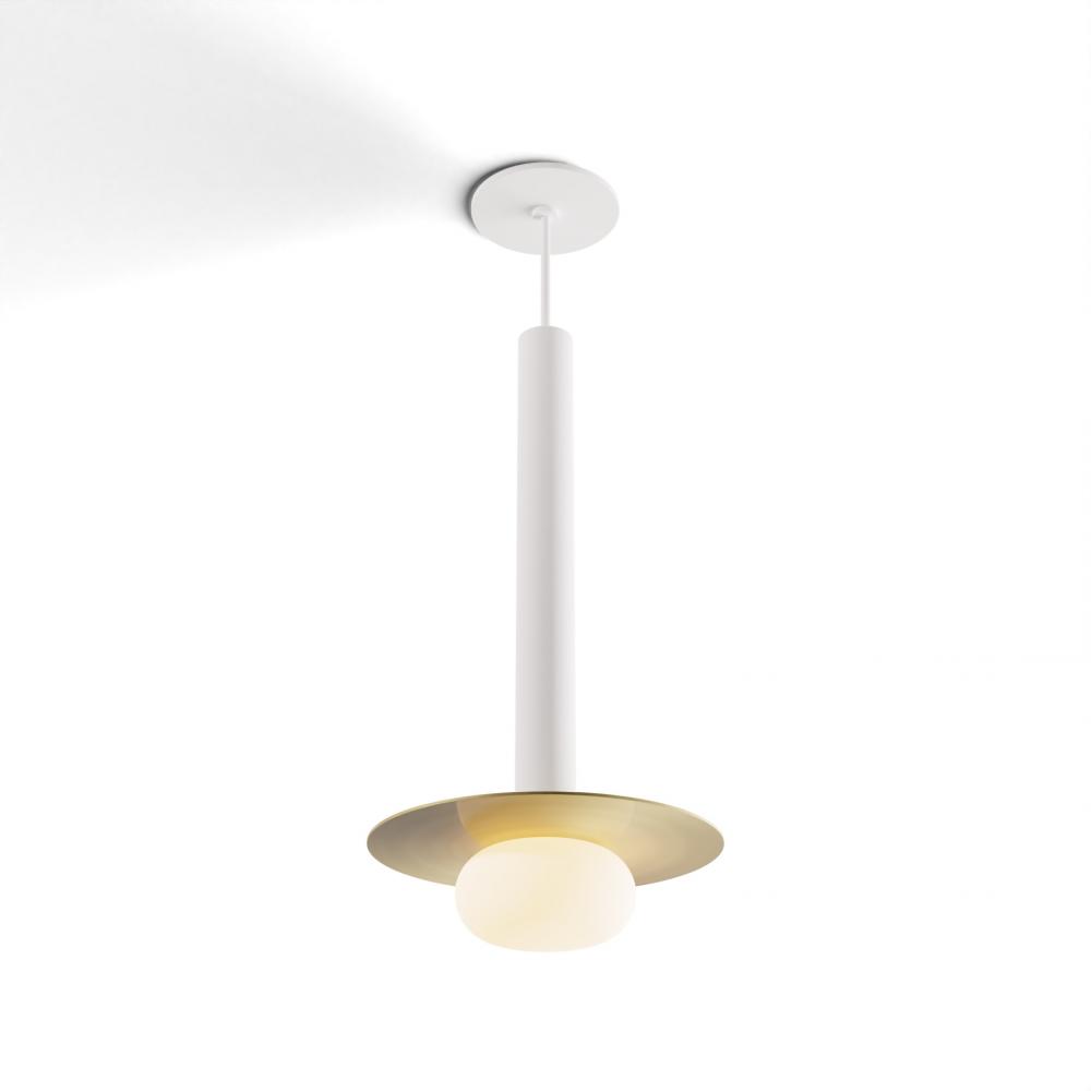 Combi Pendant 16" Single Unit Matte White with Matte White Canopy
