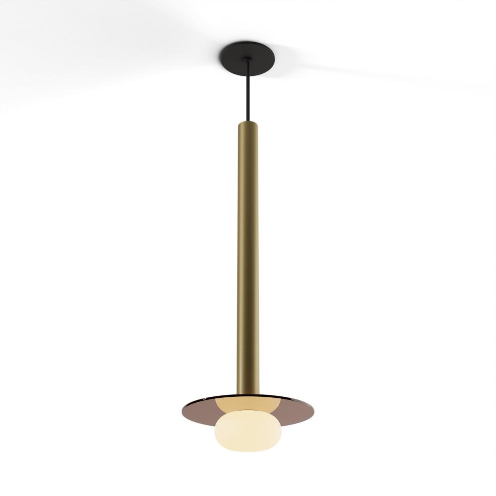 Combi Pendant 24" Single Unit Brass with Matte Black Canopy