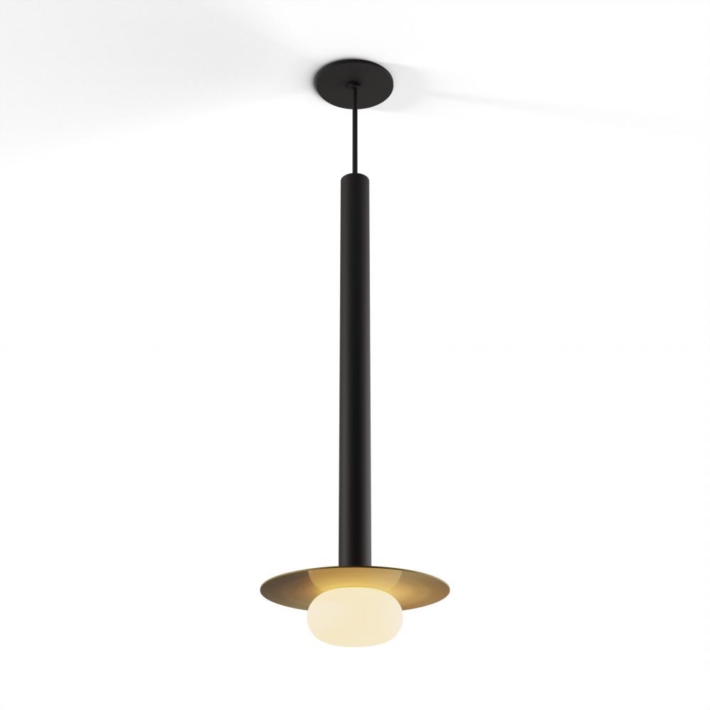 Combi Pendant 24" Single Unit Matte Black with Matte Black Canopy
