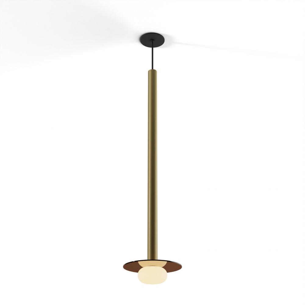 Combi Pendant 36" Single Unit Brass with Matte Black Canopy