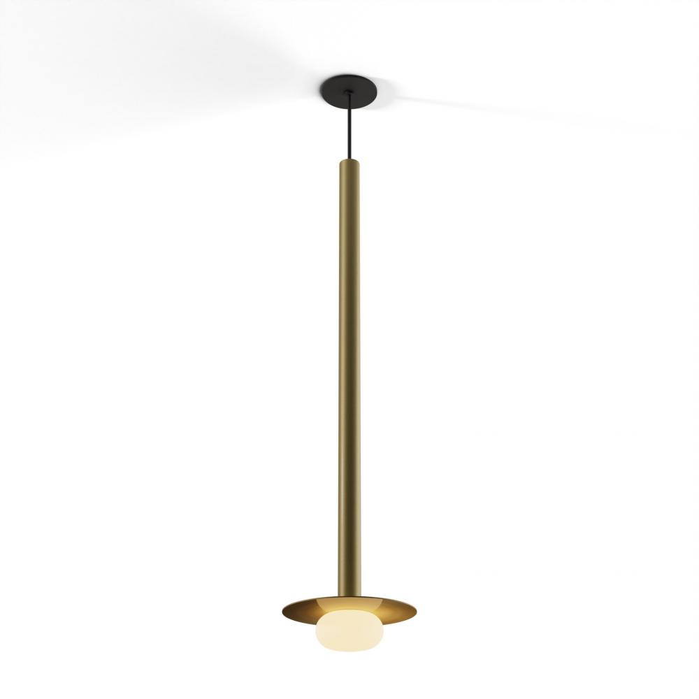 Combi Pendant 36" Single Unit Brass with Matte Black Canopy