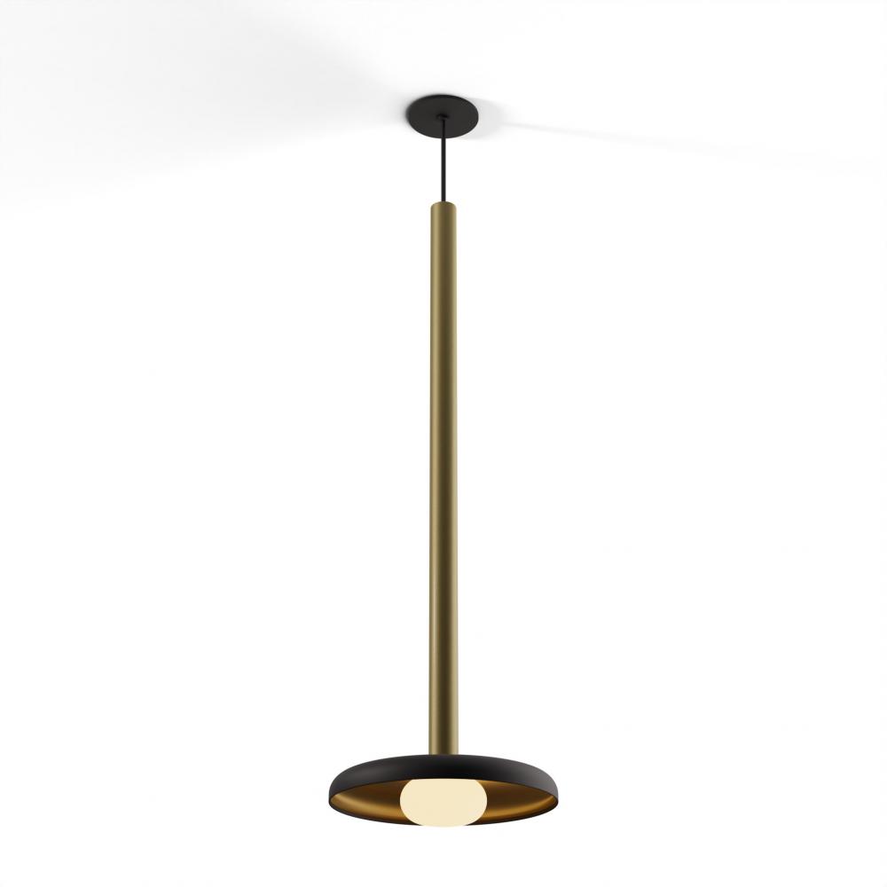 Combi Pendant 36" Single Unit Brass with Matte Black Canopy
