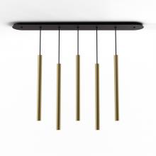 Koncept Inc CMP-L5-S-24-BRS - Combi Pendant 24" Linear 5 Combo Brass with Matte Black Canopy, Suspension / Flush Mount 2-in-1